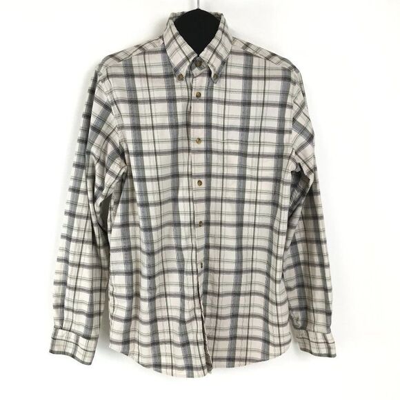 Eddie Bauer Button Down Shirt Men's Medium Cotton Long Sleeve Plaid Casual - Picture 1 of 8